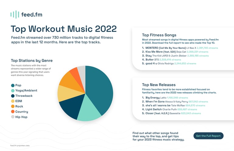 Feed.fm End of Year Wellness and Workout Music Infographic Top Songs
