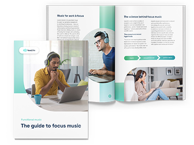 Focus Music Guide cover showing people working with headphones
