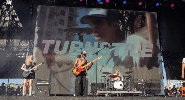 LAS VEGAS, NEVADA - May 13, 2023_ Turnstile perform at the Sick New World music festival Photo by Geoffrey Clowes_Shutterstock.com