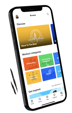 Aaptiv digital fitness app home screen